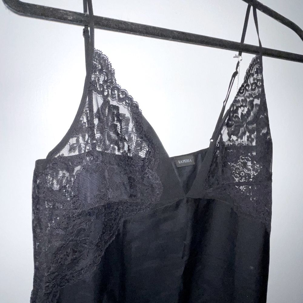 La Perla Long Satin and Lace Nightgown